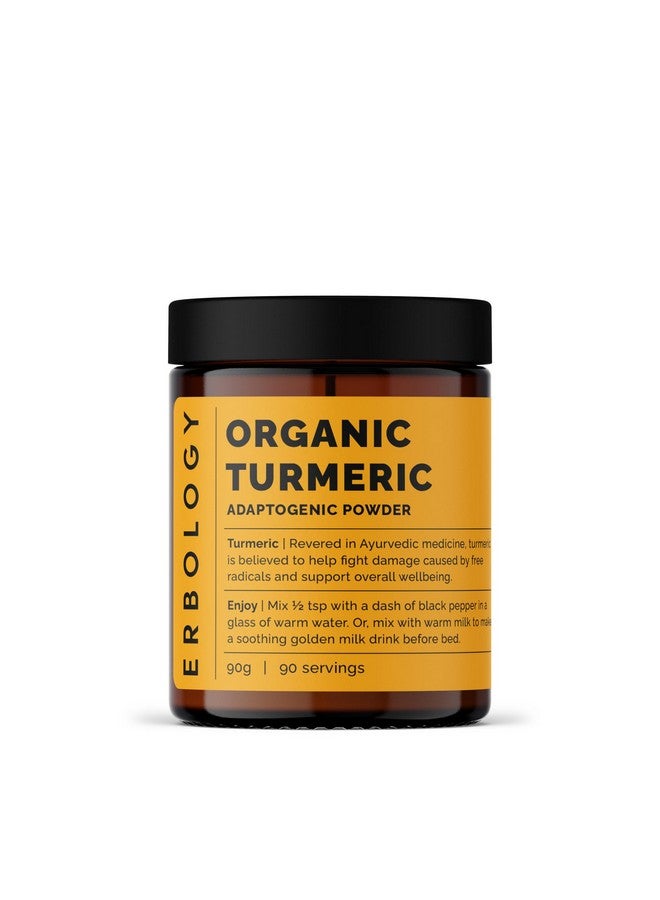 Erbology Organic Turmeric Powder 3.2 oz - 90 Servings - 5.5% Curcumin - No Additives or Preservatives - Sustainably Sourced Straight from Farm in India - Small Batch - Vegan - GMO-Free - Image 1