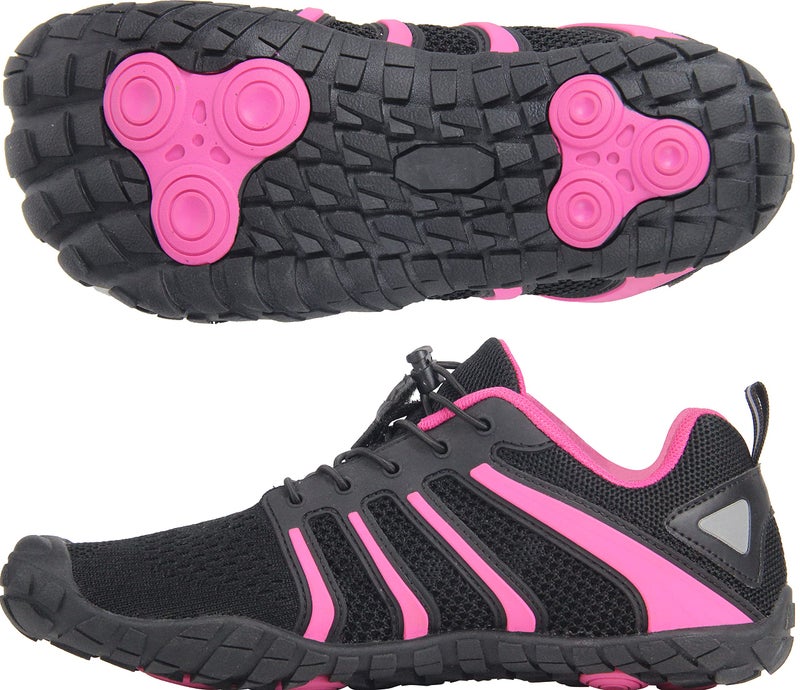 Oranginer Women Comfortable Barefoot Zero Drop Minimalist Gym Shoes Wide Toe Box 5 Finger Shoe Outdoor Sport Hiking Trekking Toes Sneaker for Lady Black Rose Size 5.5 - Image 2