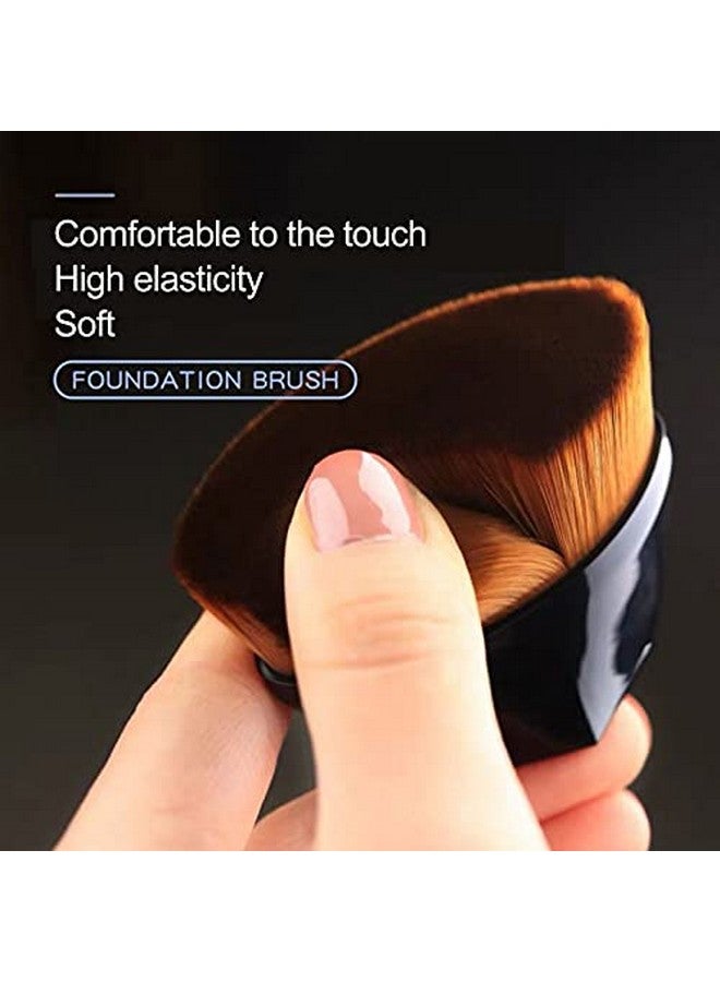 Tenmon Godr7Oy Foundation Makeup Brush, Petal-Shaped Flat Top Kabuki Brush For Blending Liquid, Cream Or Flawless Powder Brushes Tool Perfect With Storage Box Design(Black) - Image 3