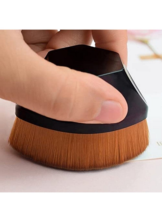 Tenmon Godr7Oy Foundation Makeup Brush, Petal-Shaped Flat Top Kabuki Brush For Blending Liquid, Cream Or Flawless Powder Brushes Tool Perfect With Storage Box Design(Black) - Image 5