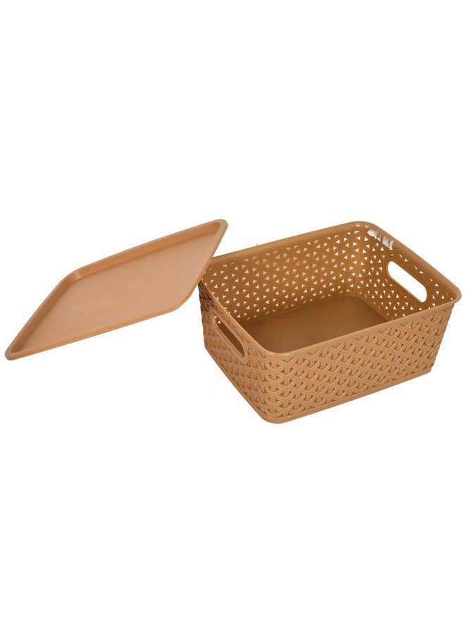 Kuber Industries Plastic 3 Pieces Small Size Multipurpose Solitaire Storage Basket with Lid (Multi)-KUDMART2865 - Image 2