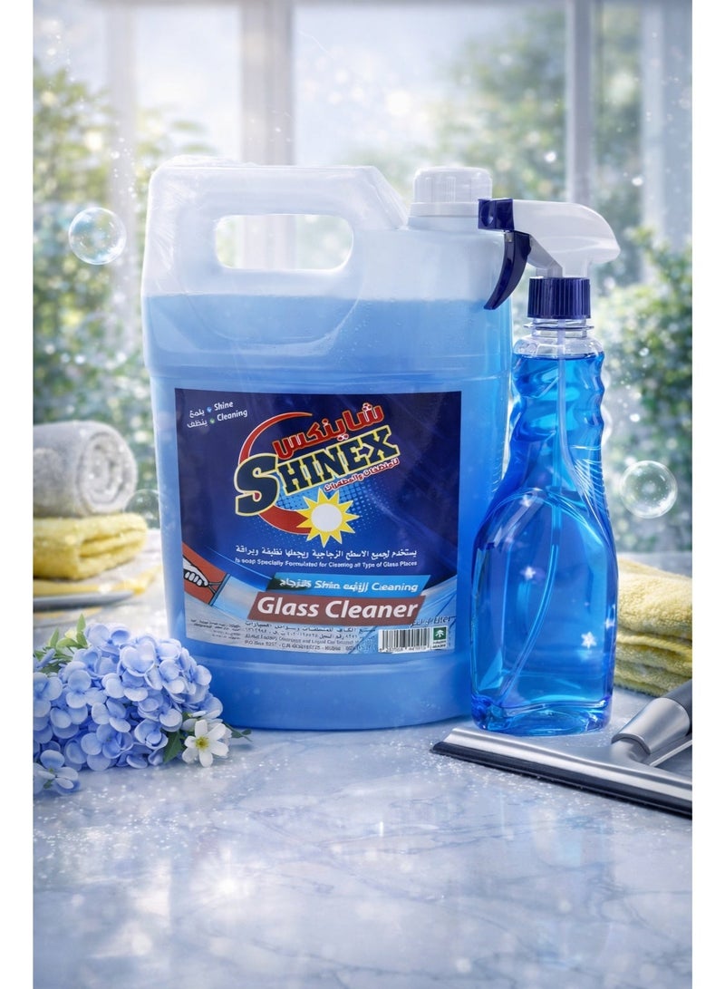 Shinex Glass Cleaner Liquid with Spray Bottle – Powerful Multi-Surface Glass Cleaning Solution – Removes Dirt, Grease & Streaks – Leaves Crystal Clear Shine – Ideal for Home & Office Use - Image 1
