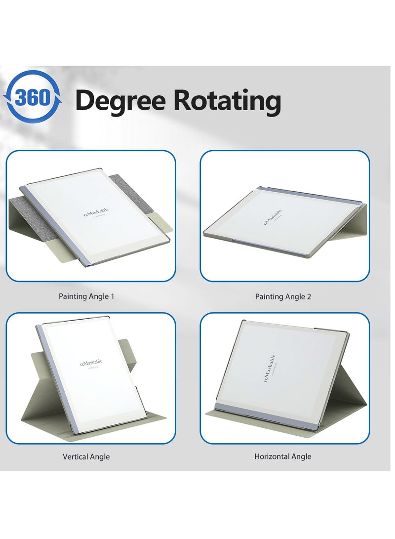 My Choice 360° Folding Case Cover with Pen Slot for Remarkable 2 10.3inch - Grey - Image 3