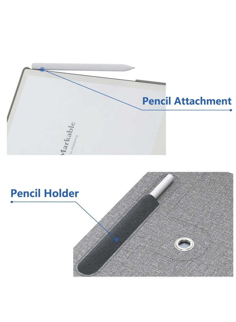 My Choice 360° Folding Case Cover with Pen Slot for Remarkable 2 10.3inch - Grey - Image 5