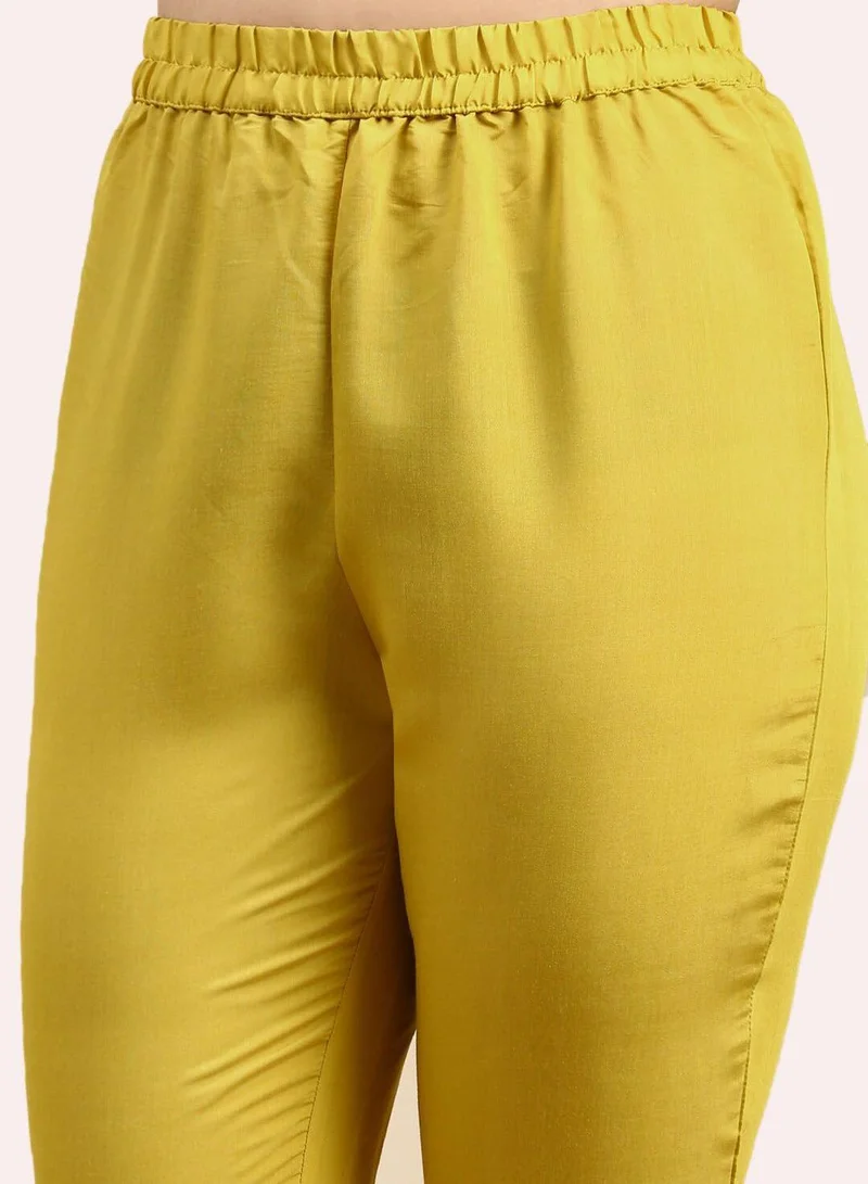 ISHIN  Women Yellow Viscose Silk 3 pcs (Kurta Set with Dupatta) for Women | Best Price UAE