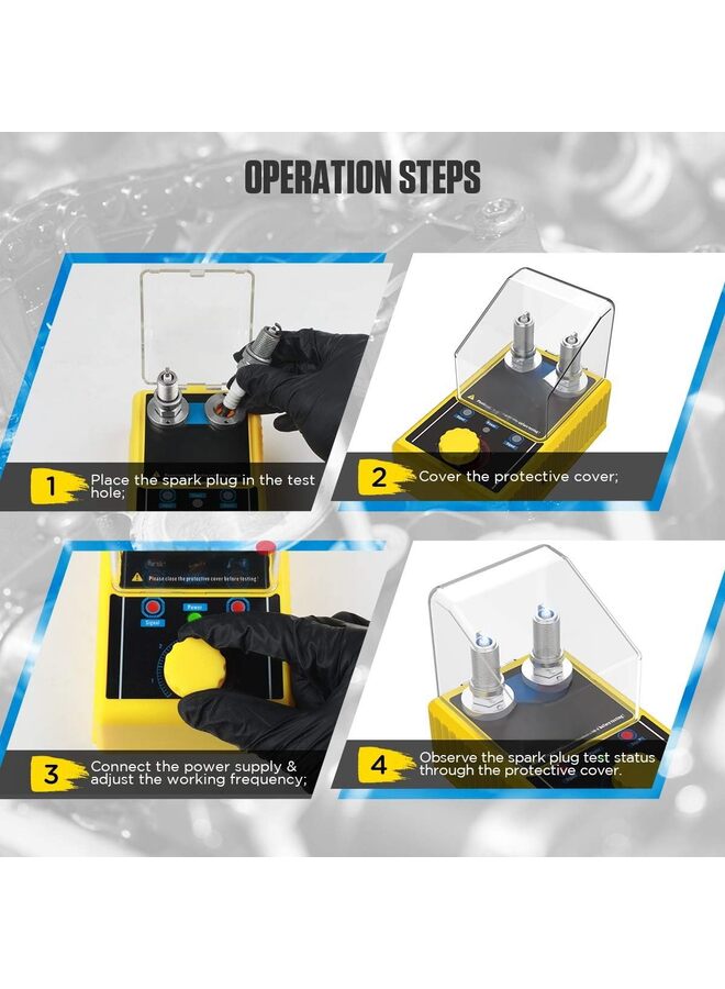 جهاز اختبار شمعات الإشعال للسيارة، محلل شمعات الإشعال لمحرك السيارة 110 فولت مع غطاء واقٍ للشرارة - Image 5