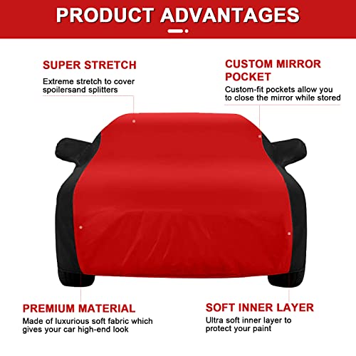 SPORTULI Indoor Car Cover Replace for 2008-2024 Dodge Challenger, Luxurious Stretch Satin Ultimate Custom-fit Indoor Car Cover for Dust-Proof, Underground Garage, Car Show (Challenger) - Image 3