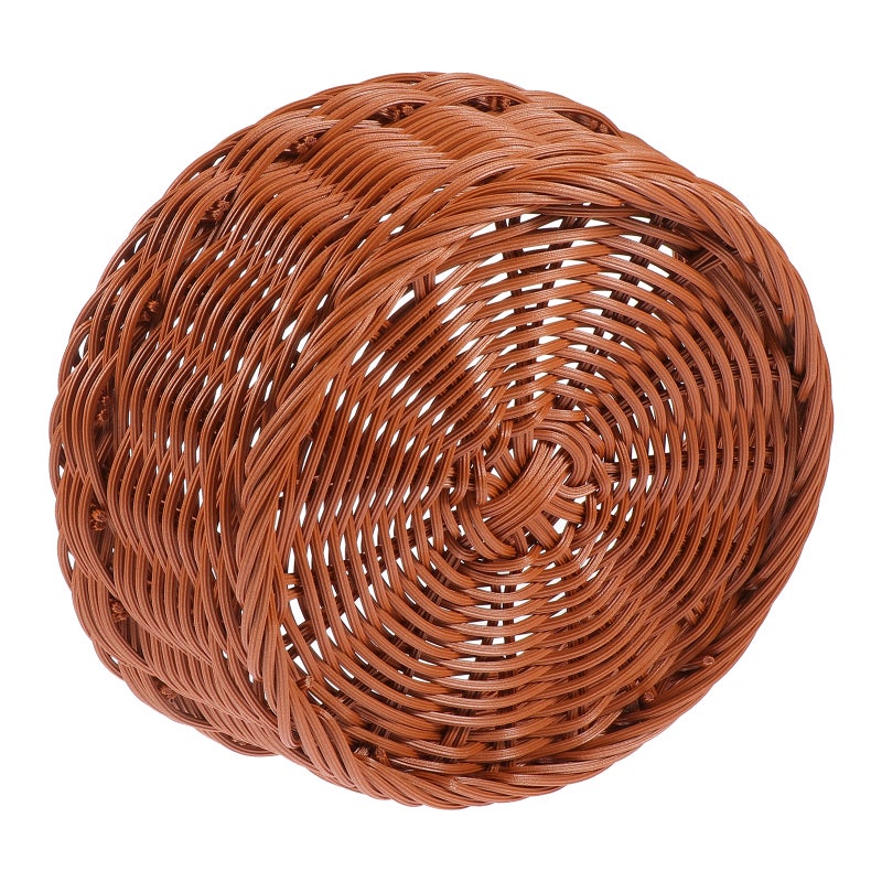 1Pc Natural Weaving Rattan Basket Home Tabletop Basket Snack Food Container - Image 1