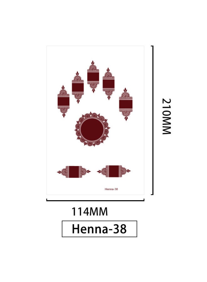 Mehendi Stickers Henna Mehendi stencil Tattoo Sticker for Hands Temporary Waterproof Mehndi Tattoo Body Art for Women & Girls - Image 1