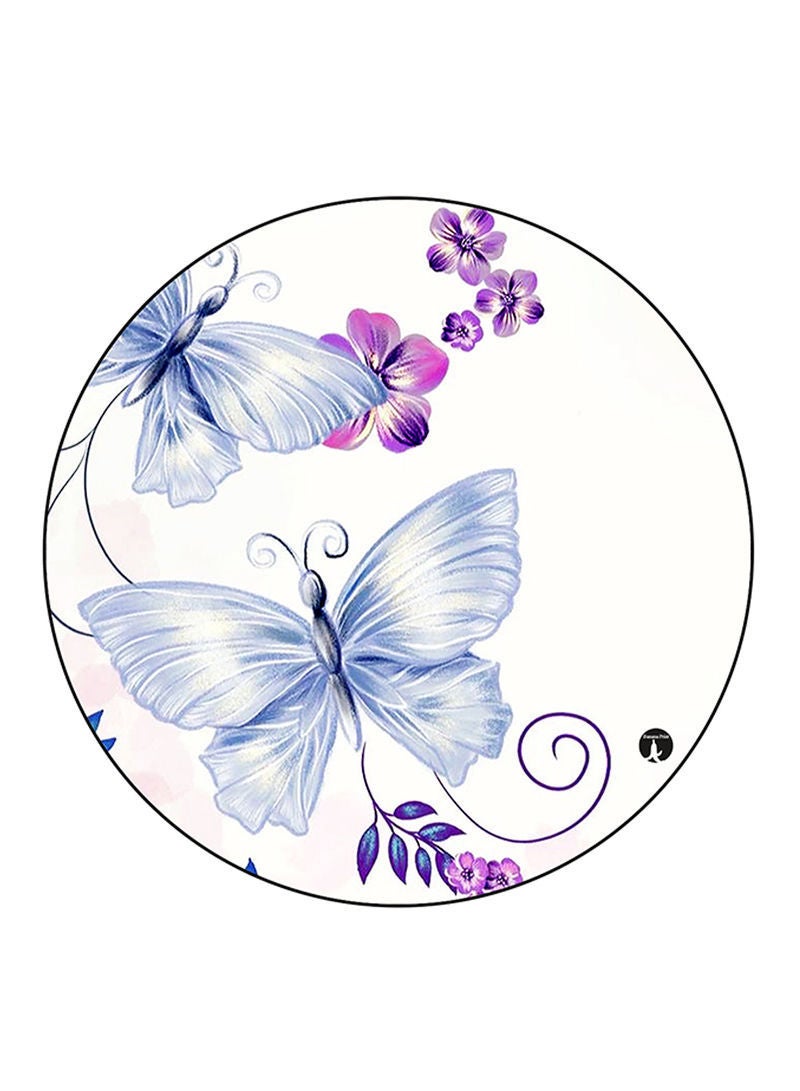 Butterflies Printed Mouse Pad  Round  Multicolour