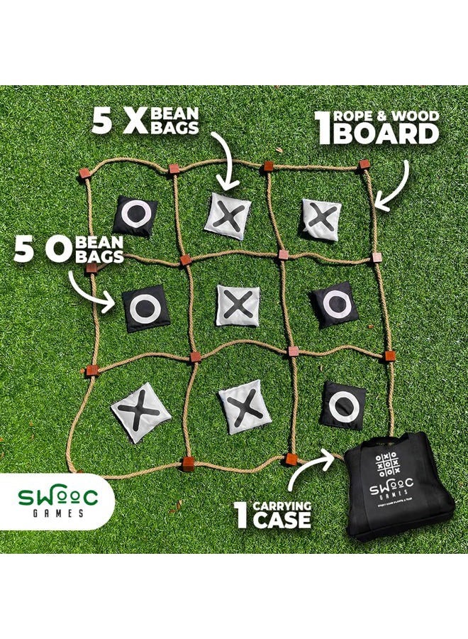 Swooc Games® - Giant Tic Tac Toe Game Outdoor (All Weather) | 3ft x 3ft | Instant Setup, No Assembly | Giant Outdoor Games for Adults and Family | Outside Toys | Large Lawn & Backyard Fun | Yard Game - Image 4