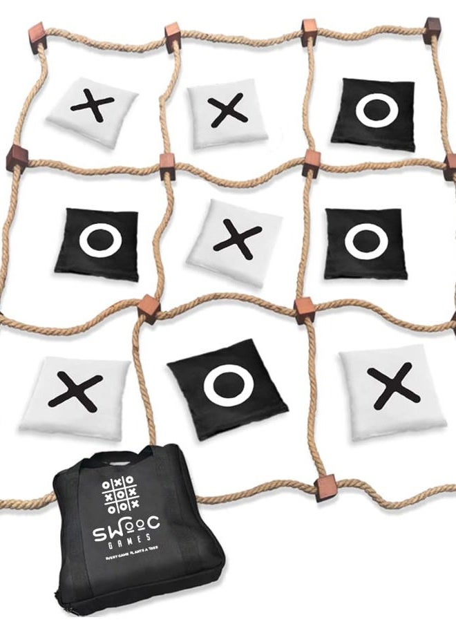 Swooc Games® - Giant Tic Tac Toe Game Outdoor (All Weather) | 3ft x 3ft | Instant Setup, No Assembly | Giant Outdoor Games for Adults and Family | Outside Toys | Large Lawn & Backyard Fun | Yard Game - Image 1
