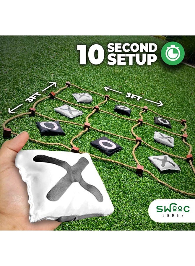 Swooc Games® - Giant Tic Tac Toe Game Outdoor (All Weather) | 3ft x 3ft | Instant Setup, No Assembly | Giant Outdoor Games for Adults and Family | Outside Toys | Large Lawn & Backyard Fun | Yard Game - Image 2