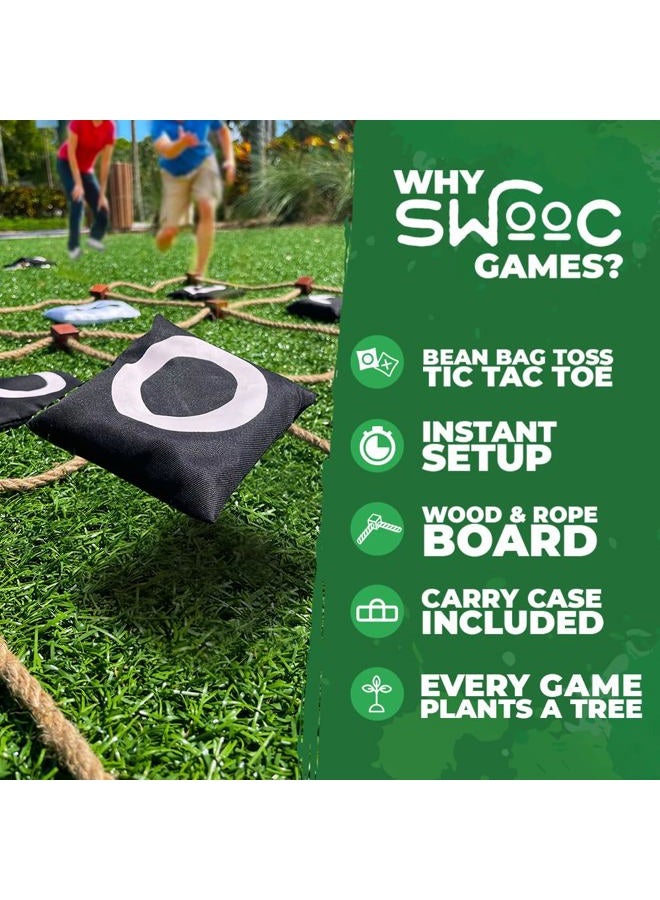 Swooc Games® - Giant Tic Tac Toe Game Outdoor (All Weather) | 3ft x 3ft | Instant Setup, No Assembly | Giant Outdoor Games for Adults and Family | Outside Toys | Large Lawn & Backyard Fun | Yard Game - Image 3