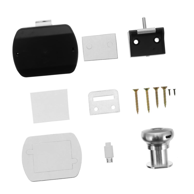 قفل درج ببصمة الإصبع، شحن عبر USB، قفل ذكي بدون مفاتيح، سهل التركيب للمنزل والمكتب - Image 2