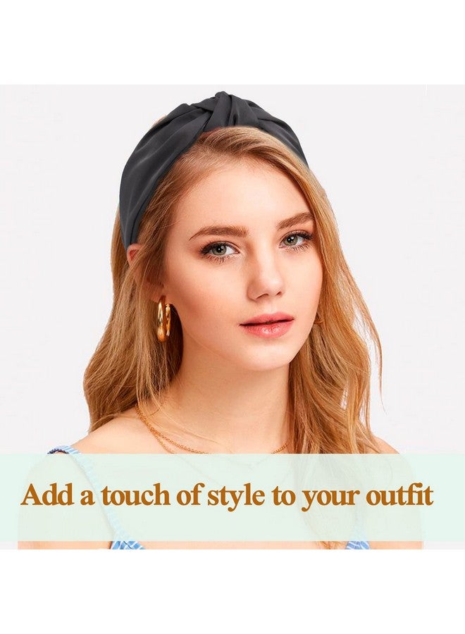 BEGOOD Knotted Headband For Women Leopard Print Womens Knotted Headbands Black Fashion Top Knot Hairband Wide Headbands Designer Headbands Turban Hair Accessories For Girls 2Pcs - Image 5