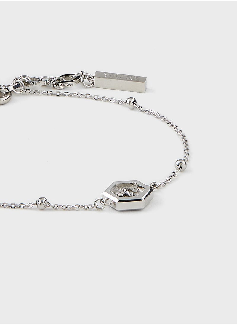 OLIVIA BURTON Chain Sparkly Swan Mark Crystal Bracelet  - Image 3