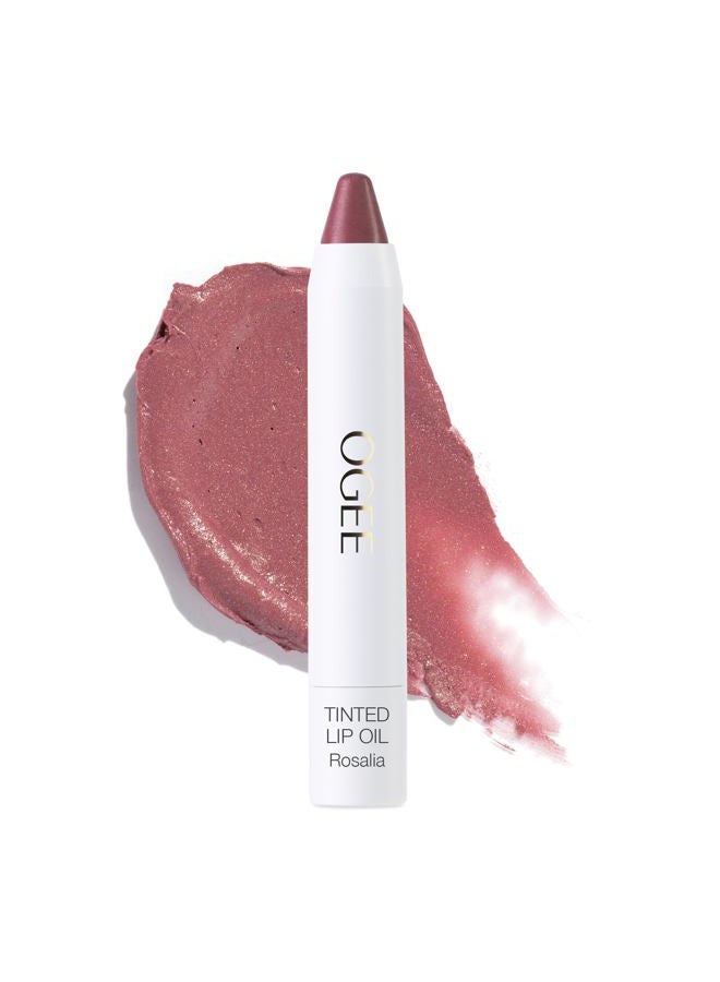 OGEE Tinted Sculpted Lip Oil - Lip Stain Made with 100% Organic Coconut Oil, Jojoba Oil, and Vitamin E - Best as Lip Balm, Lip Color or Lip Treatment - ROSALIA - Image 1