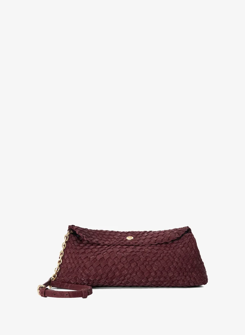 Dune London Woven Clutch With Cross Body Strap