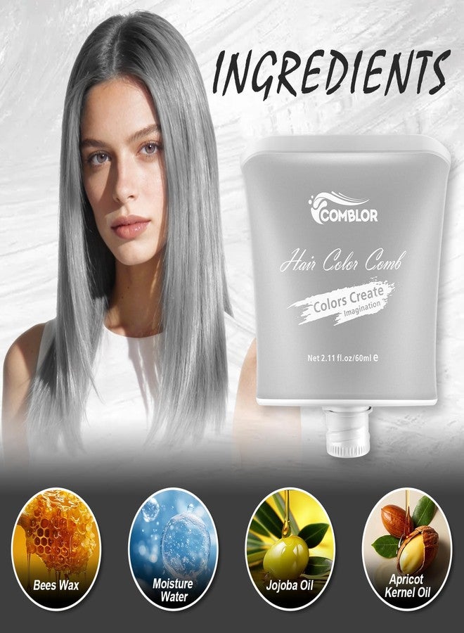 lonstin Temporary Silver Gray Hair Color Wax, Washable Hair Styling Mud Cream, Instant Color Styling Pomade for Adults, Party & Cosplay Use, 2.75 oz - Image 5