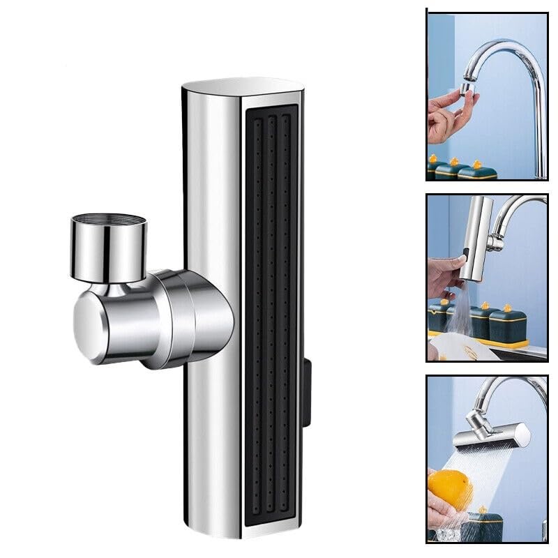 Riveira Kitchen Faucet Head Replacement 3 Working Modes Movable Kitchen Tap Head 360Swivel Sink Faucet Aerator Pull Down Faucet Nozzle Head for Regular Faucet Pack Of 1 - Image 1