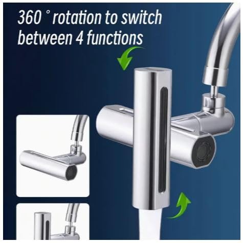 Riveira Kitchen Faucet Head Replacement 3 Working Modes Movable Kitchen Tap Head 360Swivel Sink Faucet Aerator Pull Down Faucet Nozzle Head for Regular Faucet Pack Of 1 - Image 2