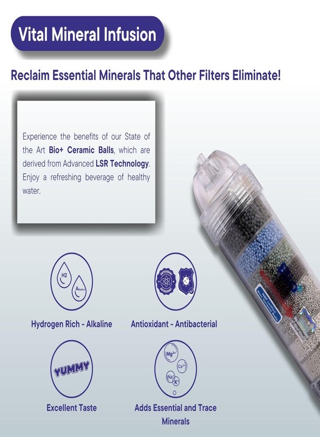 Bioplus 8" Transparent Alkaline and Mineral Water Filter Cartridge for Ro Water Purifier with antioxidant - Image 2