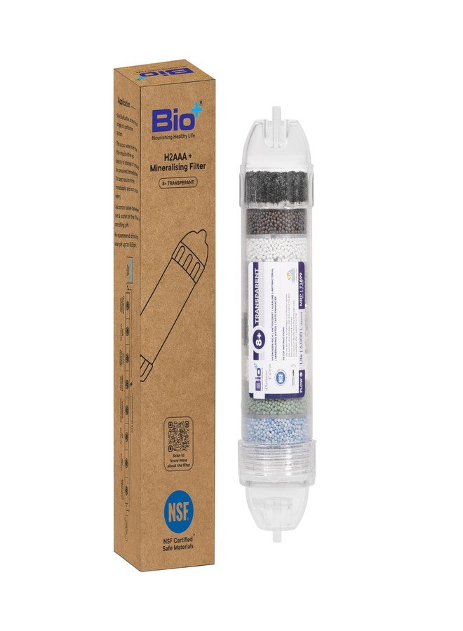 Bioplus 8" Transparent Alkaline and Mineral Water Filter Cartridge for Ro Water Purifier with antioxidant - Image 1