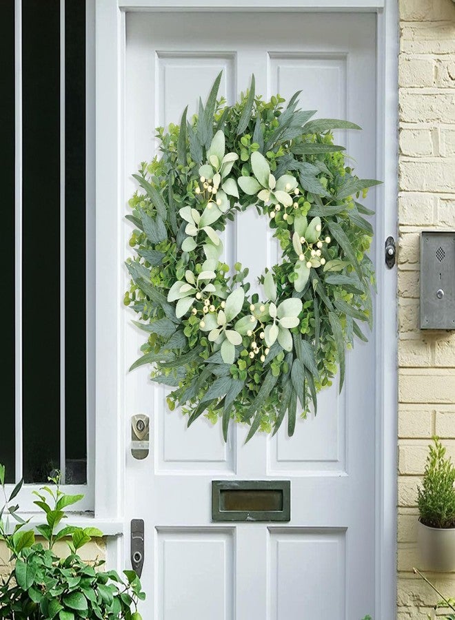 Artgar 26" Eucalyptus Wreaths for Front Door Artgar Artificial Large Outdoor Wreaths for Windows Home Wall Farmhouse Front Porch Decor White Berries Greenery Wreath for Spring Summer All Seasons - Image 2