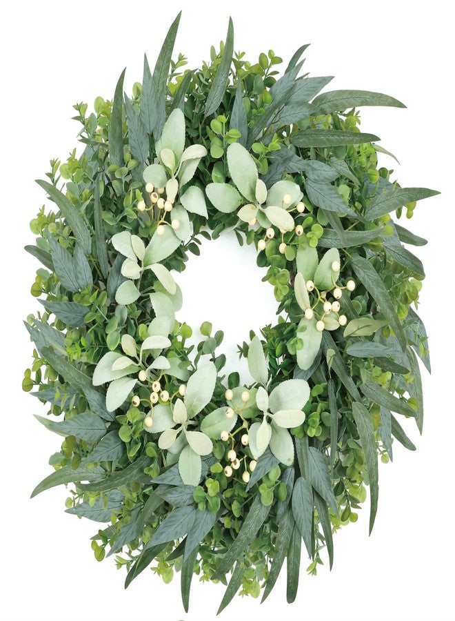Artgar 26" Eucalyptus Wreaths for Front Door Artgar Artificial Large Outdoor Wreaths for Windows Home Wall Farmhouse Front Porch Decor White Berries Greenery Wreath for Spring Summer All Seasons - Image 1