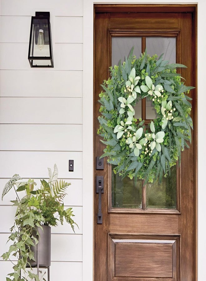 Artgar 26" Eucalyptus Wreaths for Front Door Artgar Artificial Large Outdoor Wreaths for Windows Home Wall Farmhouse Front Porch Decor White Berries Greenery Wreath for Spring Summer All Seasons - Image 4