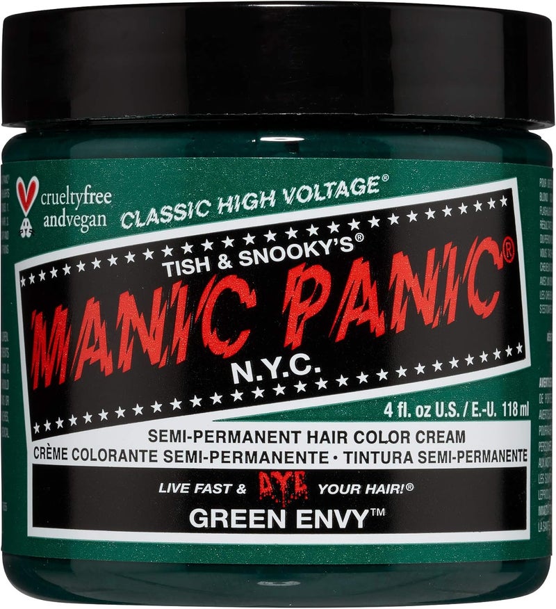 MANIC PANIC Semi-Permanent Hair Color Cream - Green Envy, 4 Fl Oz - Image 1
