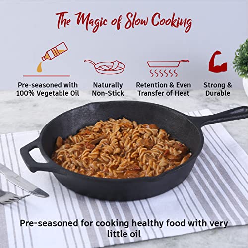 Wonderchef Forza Pre Seasoned 19 cm Cast Iron Fry Pan | with Lifetime Exchange Warranty | Black - Image 5