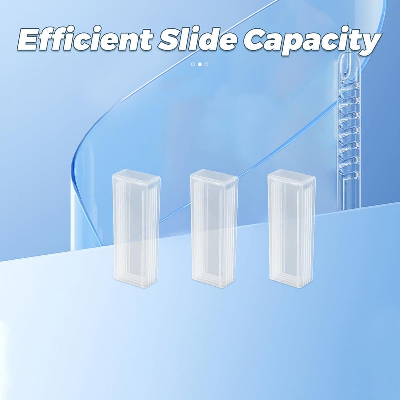 Plastic Slide Staining Jars With 5 Slot Rack 50pcs Laboratory Microscope Slide Storage Container - Image 4