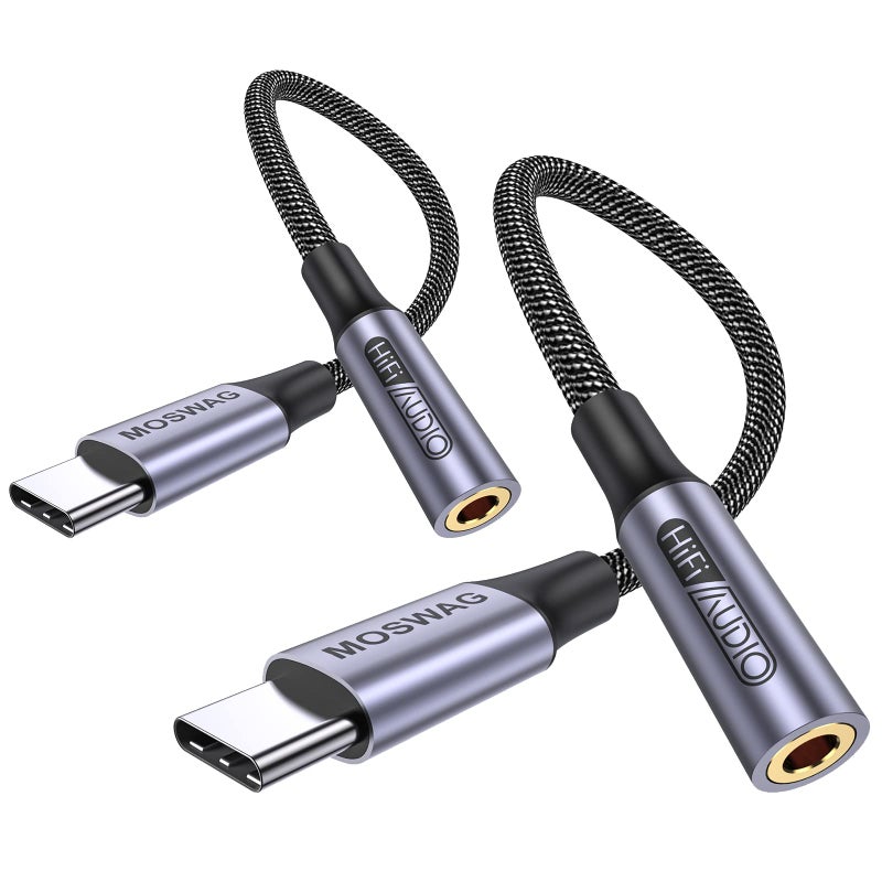 MOSWAG USB Type C to 35mm Headphone Jack Adapter Audio Adapter USB C to Aux Dongle Cable Cord for Samsung Galaxy S23 S22 S21 S20 Ultra S20 Note 20 10 S10 S9 PlusPixel 7 6 5 4 and More - Image 2