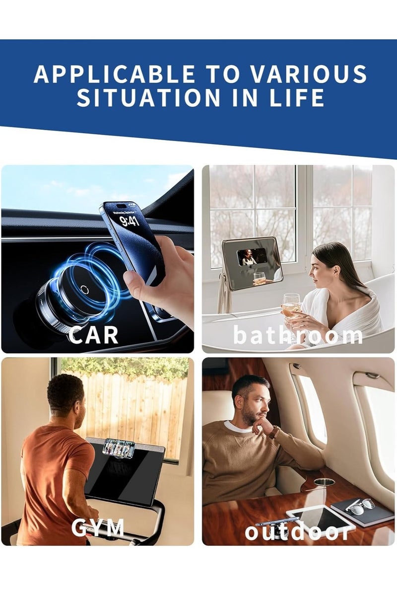 Vacuum Magnetic Car Phone Holder, Universal Suction Cup Mount, 360° Rotation Magnetic Stand, Hands-Free Phone Holder for Car, Mirror, Glass, Dashboard, Compatible with iPhone and Android, Black  - Image 3