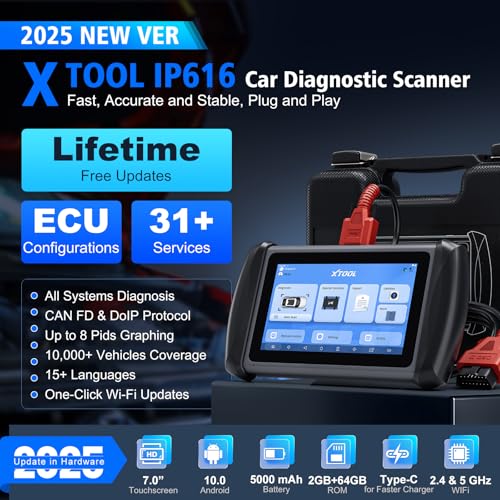 XTOOL IP616 V2.0 OBD2 Scanner Diagnostic Tool with 31+ Resets, Lifetime Free Update Scanner for Car, CAN FD & DoIP, ECU Configuration, Full Systems Scan Tool for All Vehicles, Android 10 - Image 2