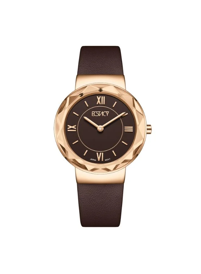 إكستاسي Women's Leather Analog Watch E25506-RLDD - 34.5mm mm