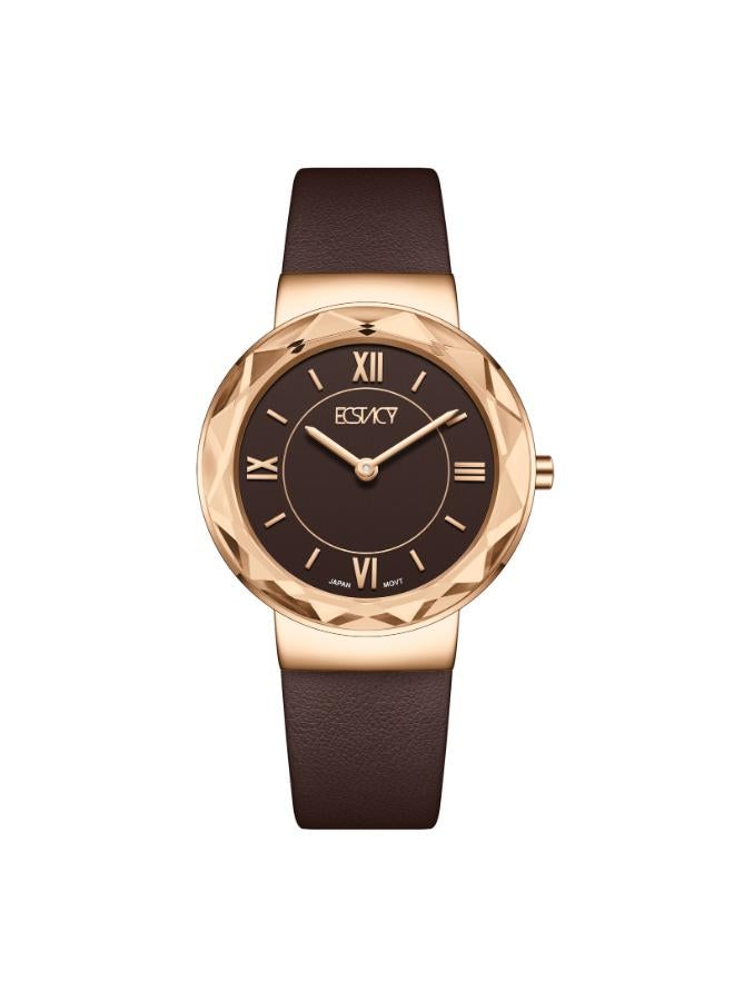 ECSTACY Women's Leather Analog Watch E25506-RLDD - 34.5mm mm - Image 1