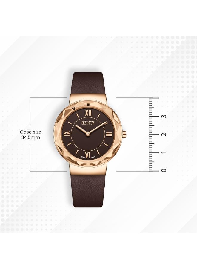 ECSTACY Women's Leather Analog Watch E25506-RLDD - 34.5mm mm - Image 5