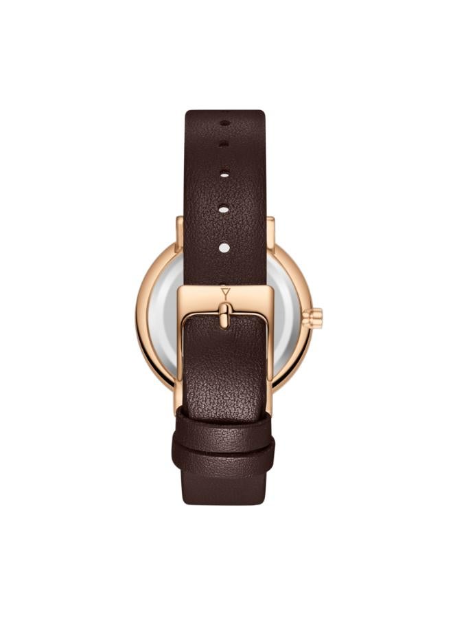 ECSTACY Women's Leather Analog Watch E25506-RLDD - 34.5mm mm - Image 3