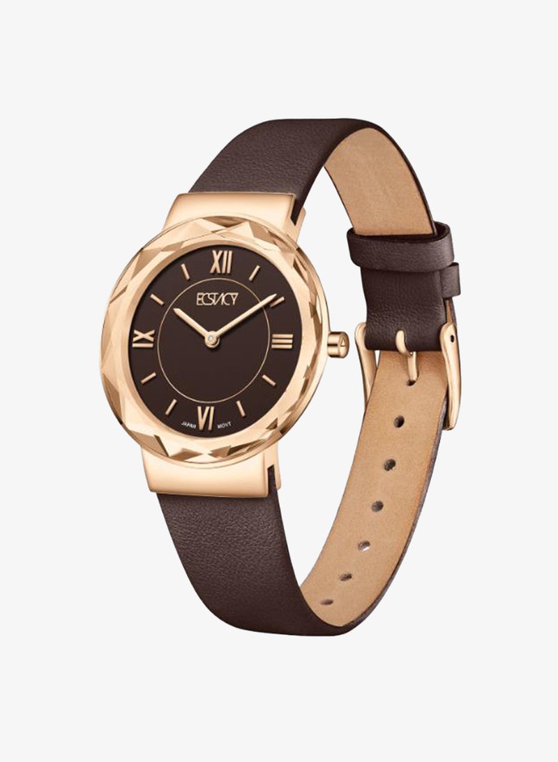ECSTACY Women's Leather Analog Watch E25506-RLDD - 34.5mm mm - Image 2