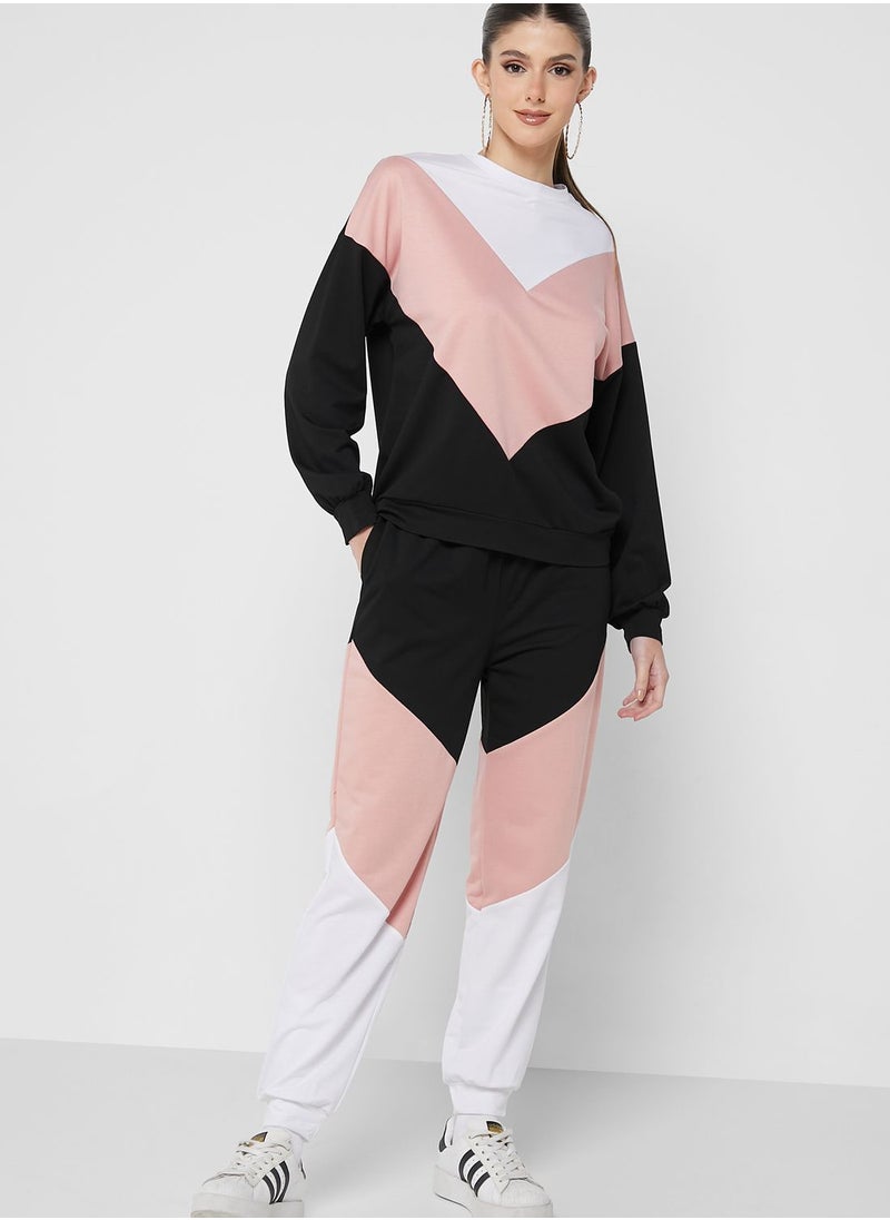 Color Block Jogger Set