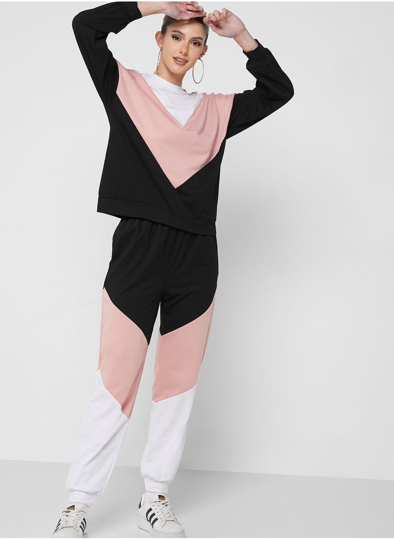 Color Block Jogger Set