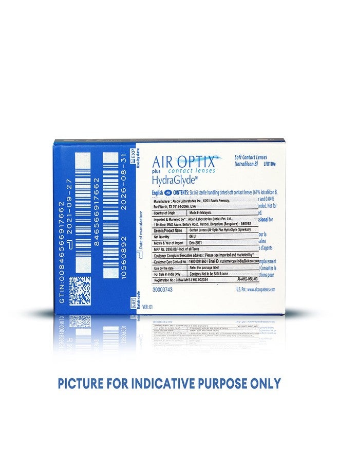 ألكون عدسات لاصقة قابلة لإعادة الاستخدام شهريًا من ALCON Air Optix Plus Hydraglyde (-4.75، كروية، عبوة من 6). - Image 2