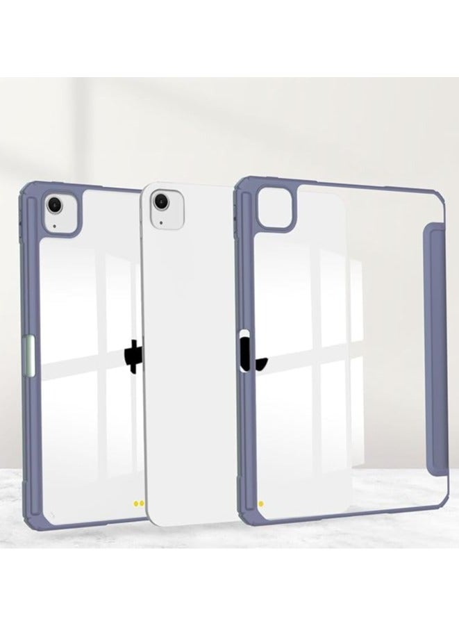 Case Compatible with New iPad Air 13 inch 2024 M4 with Built-in Pencil Holder, for iPad Air 13 with Hard Clear Back Cover, (lavander) - Image 2