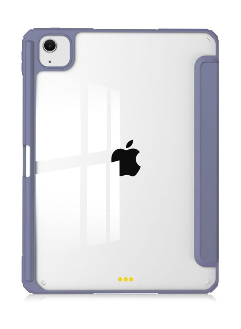 Case Compatible with New iPad Air 13 inch 2024 M4 with Built-in Pencil Holder, for iPad Air 13 with Hard Clear Back Cover, (lavander) - Image 5