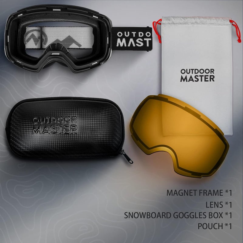 OutdoorMaster Ski Goggles PRO - Frameless, Interchangeable Lens 100% UV400 Protection Snow Goggles for Men & Women - Image 5