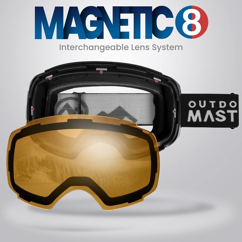 OutdoorMaster Ski Goggles PRO - Frameless, Interchangeable Lens 100% UV400 Protection Snow Goggles for Men & Women - Image 2