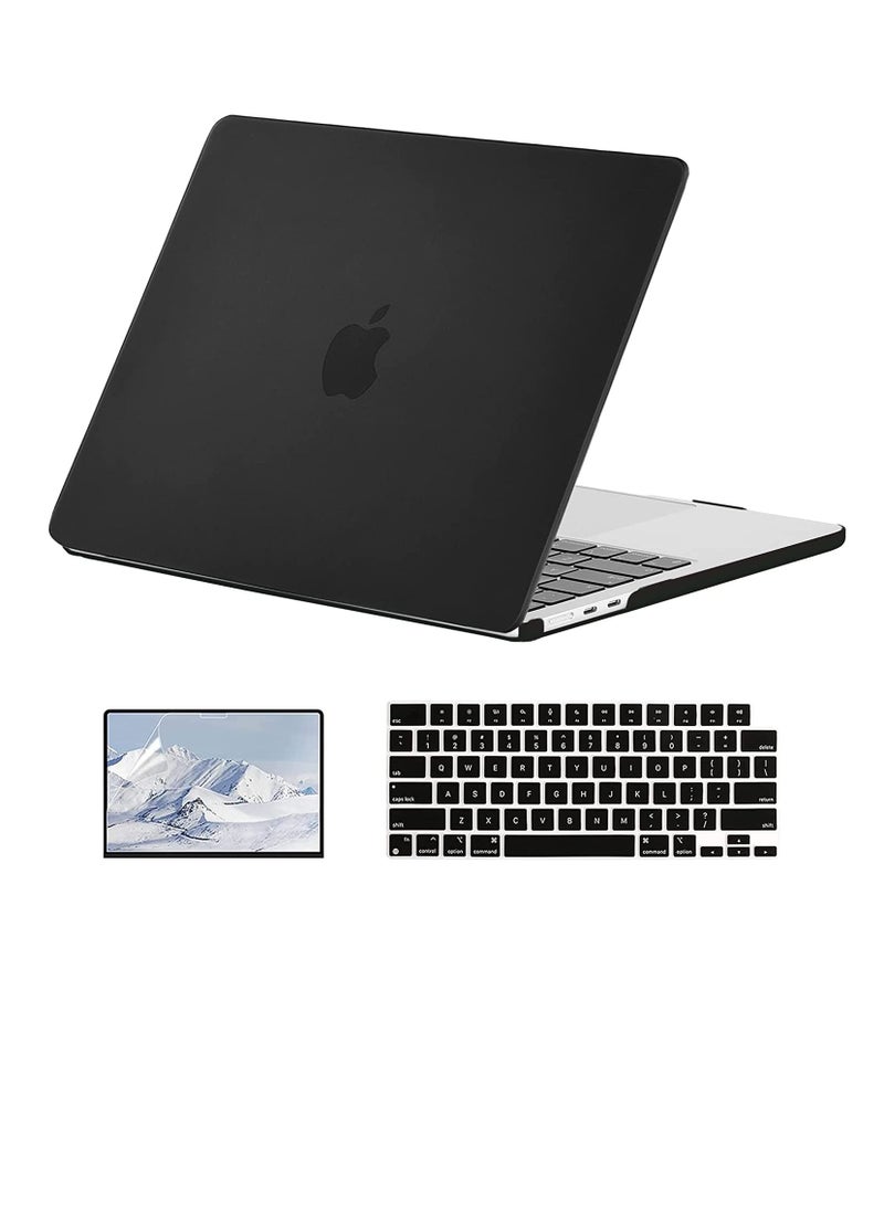Generic 3 in 1 Rubberized Hard Case for M4 M3 M2 M1 MacBook Pro 14 inch 2024 2023 2022 2021 fits Model A2918 A2992 A2779 A2442, Glitter Protection Hard Shell Cover +Screen Protector+ Keyboard Cover , Frosted Black  - Image 1